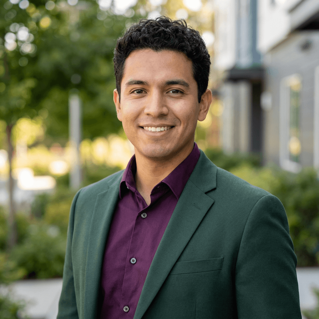 Portrait of Daniel Reyes, male, mid 40s, Latino, professional and composed